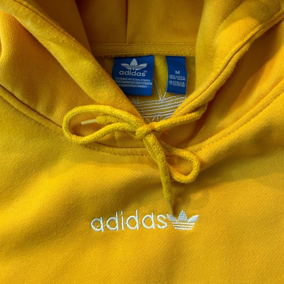 Adidas Yellow Tape Logo Hoodie Yellow Mens Medium - Picture 5 of 5